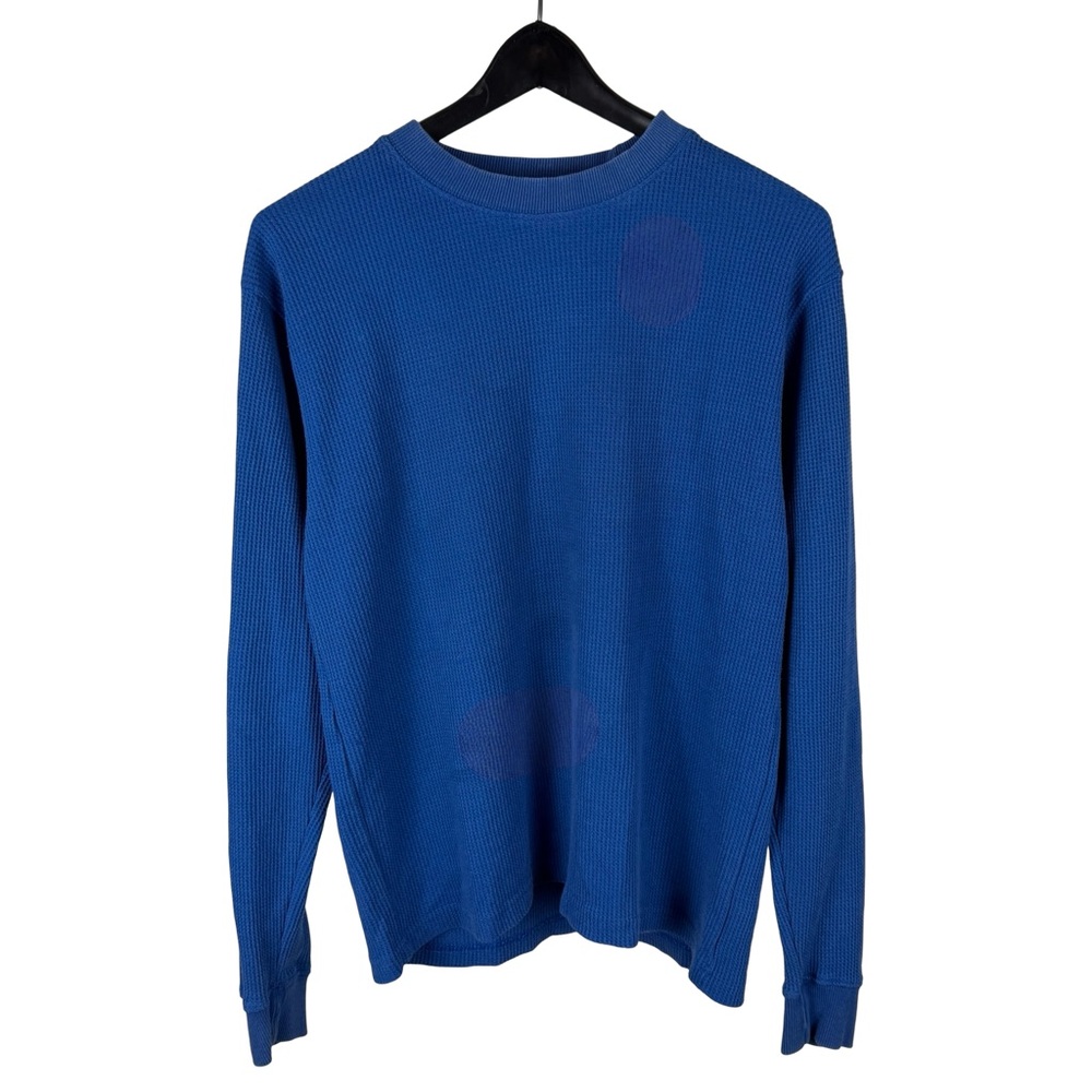 Vintage 2000s Access Waffle Knit Long Sleeve Thermal Blue Shirt Size M